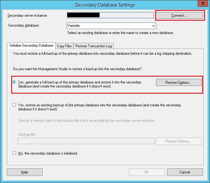 SQL Server -Log shipping for Disaster-Recovery Solution