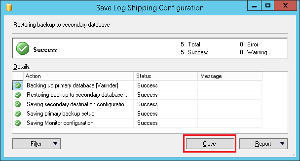 SQL Server -Log shipping for Disaster-Recovery Solution